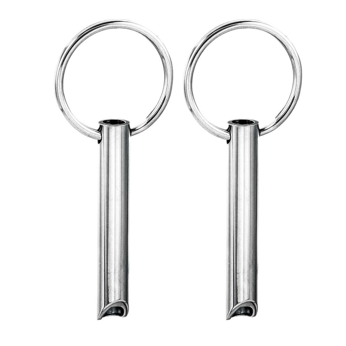 Acero inoxidable meditación silbato llavero titanio acero mindfulness ajuste respiración colgante meditación descompresión cilindro joyería