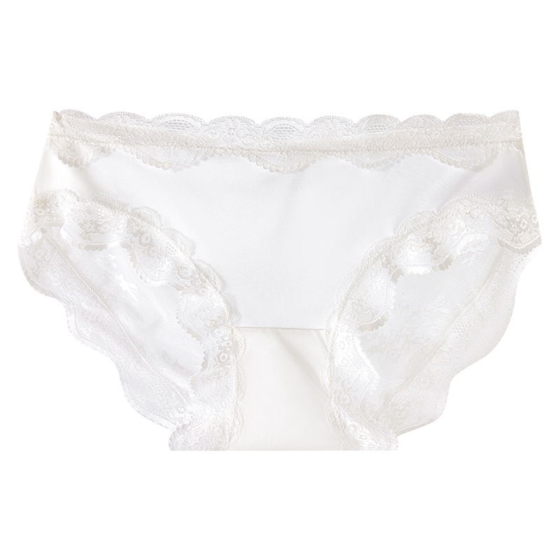 Encaje francés sexy satén seda de hielo encaje ropa interior de mujer entrepierna de algodón puro entrepierna antibacteriana ropa interior roja para mujer