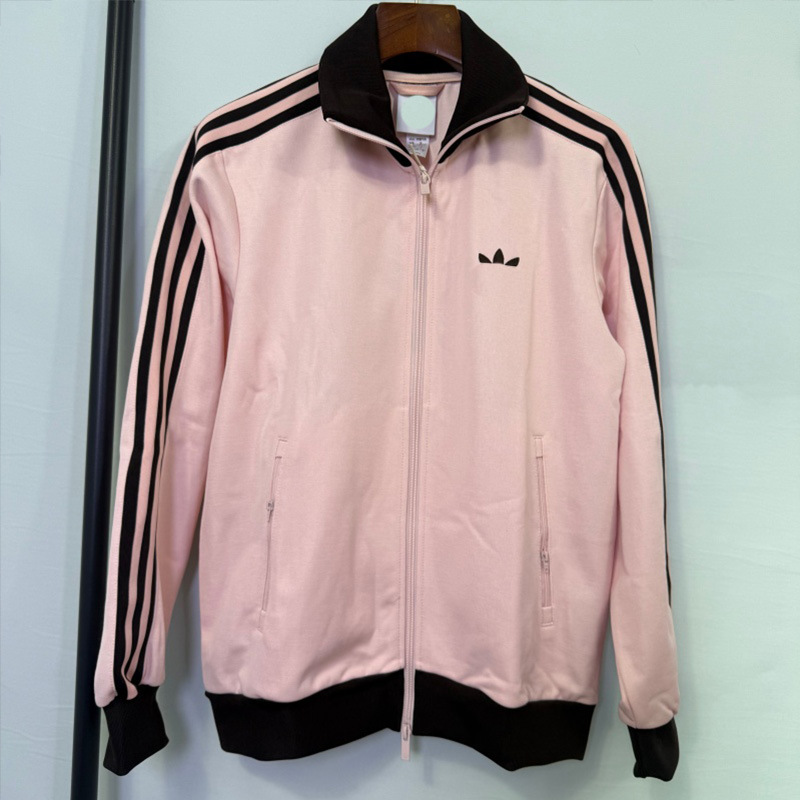 2026 new three-leaf embroidered logo three-stripe trendy cardigan sweatshirt, unisex spring and autumn outdoor sports jacket