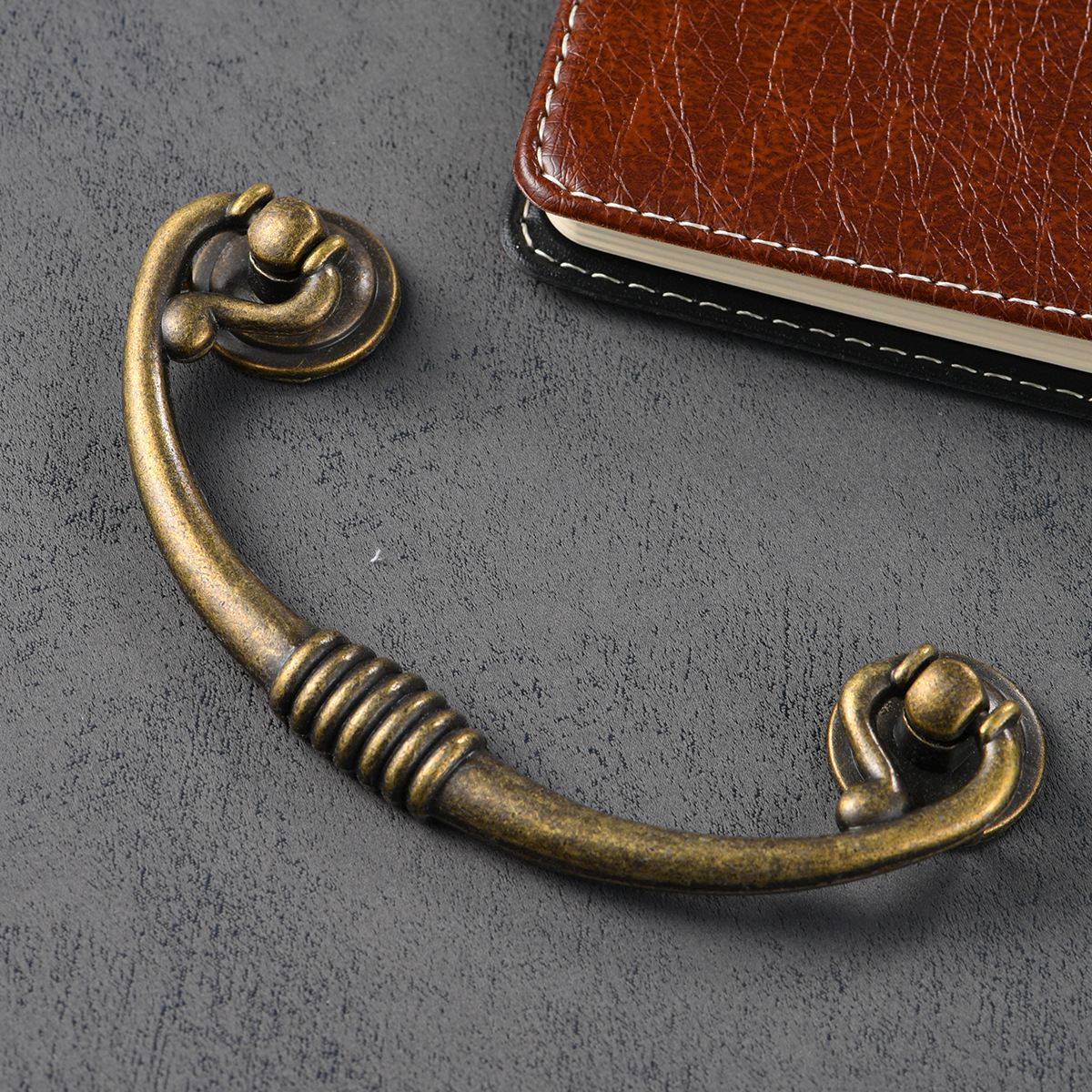 Jingmao-335 New Chinese Style Antiqued Bronze-Color Zinc Alloy Antiqued Double Hole Set Pull, Hole Spacing 96mm