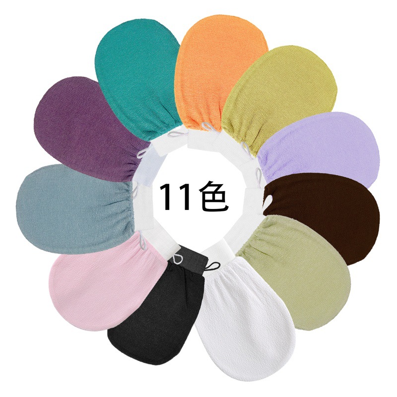 150D medio fina arena viscosa fibra de seda de imitación guantes de baño Toalla de baño artefacto no duele la piel fregado de barro especial