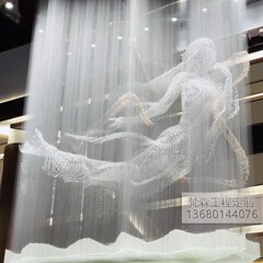 ハウスクリスタルシャンデリアロゴシェイプランプマーメイドペガサスイルカランプホテルロビーランプ宴会展示ホールランプ