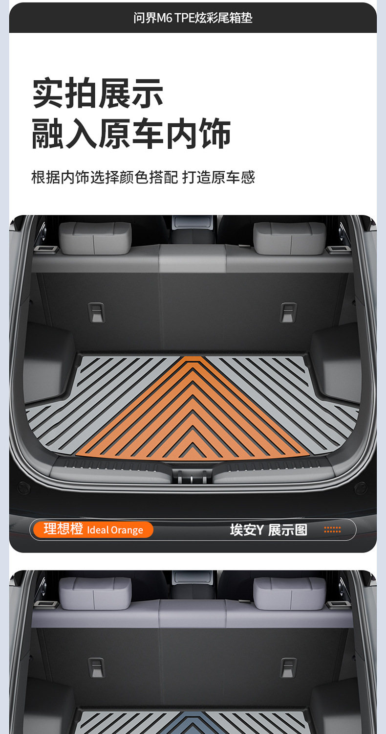 Suitable for Aion UT/UT super RT Y/Y PLUS i60, special colorful TPE car trunk mat