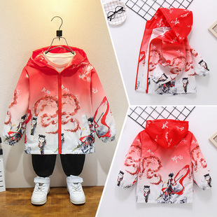 Boys' Spring and Autumn Nezha Coat 2025 New Children's Spring and Autumn Middle and Big Children's Western Style Boy's Windbreaker Jacket