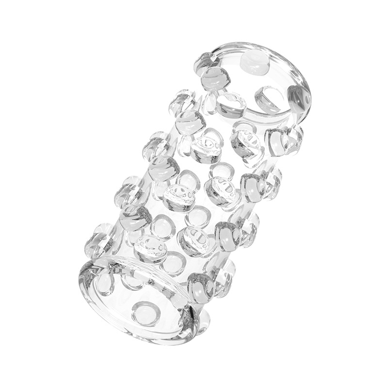 Explorer Spiked Lock Ring Foreskin Barrier Set, TPE Manual Delay Ring, Transparent Black — detail image 16