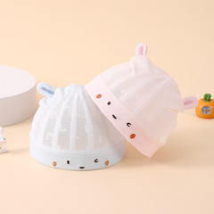 Infant Bonnet for 0-3 Months, Protecting Fontanelle, Cute Cartoon, Pure Cotton, Unisex Baby Hat for Summer and Newborns