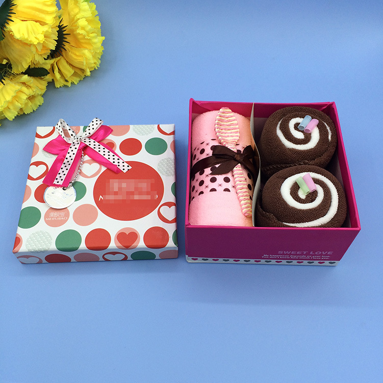 供应圣诞粉色天地盖毛巾礼品包装盒子 各类纸质包装盒 可印logo