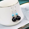 Accessory, ethnic earrings, silver 925 sample, ethnic style, wholesale, cinnabar, cat's eye