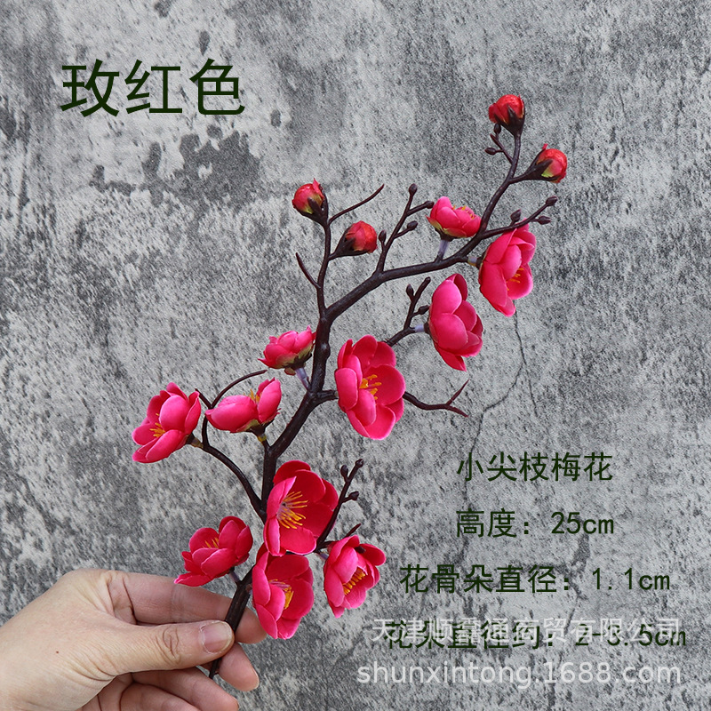 작은 팁 매화 (25cm) 로즈 레드