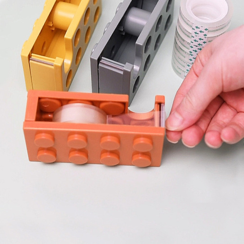 Building block tape holder tape machine small stationery tape tearer desktop tape cutter transparent tape machine