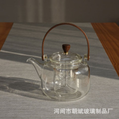 耐高溫玻璃蒸煮茶壺家用泡茶壺提梁壺燒水壺蒸茶電陶爐煮茶器日式