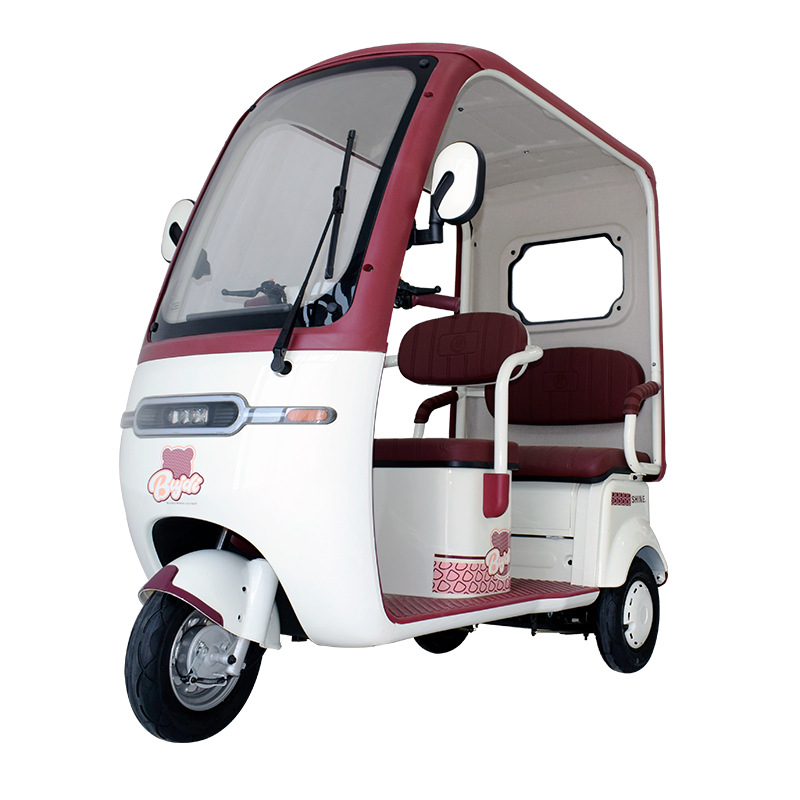 Asientos de doble fila con coche eléctrico de tres ruedas de la serie Guardian con dosel, scooter para ancianos, venta al por mayor para pasajeros y carga