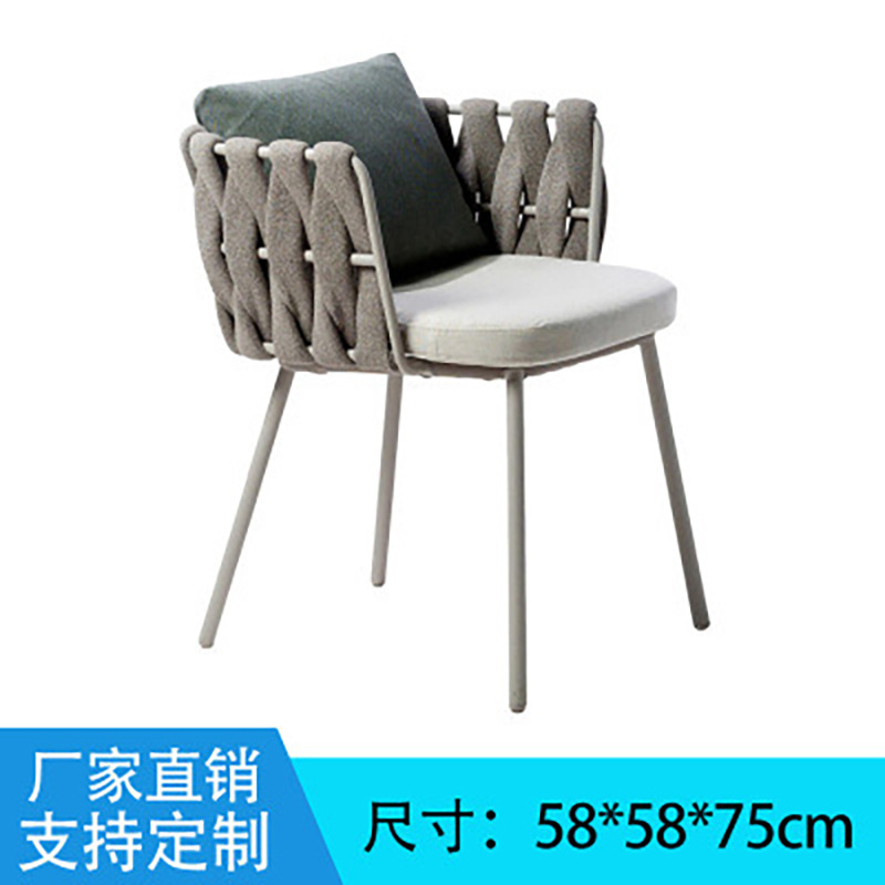 Mesa y silla de caña al aire libre patio jardín ocio balcón muebles cafetería terraza impermeable combinación de silla de caña solar