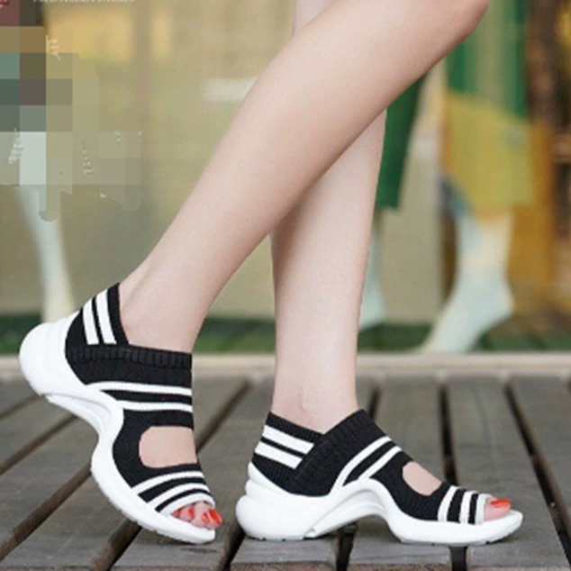 Summer sports white mesh high elastic sandals for leisure platform