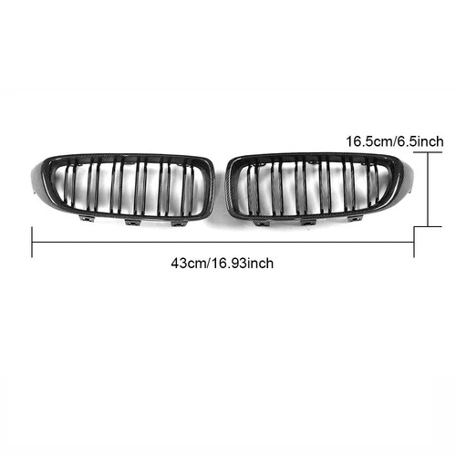 Suitable for Bmw 4 Series Center Grille F32 F33 F36 F82 Modified Carbon Fiber Double-Line Glossy Black Center Grille