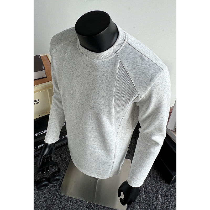 Mamba Cotton American-style Deconstructed Patchwork Silhouette Long-sleeve T-shirt, Round-neck Sweatshirt, Autumn_voghion.com