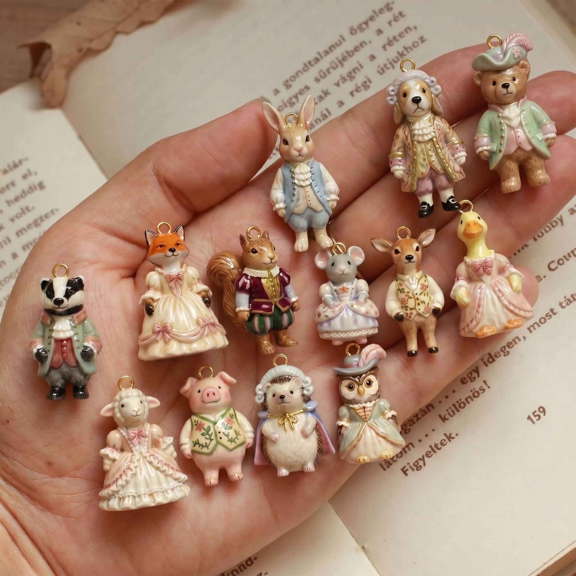 (Cross-border trading), cartoon pendant, base accessories, European style, DIY, 750 sample gold