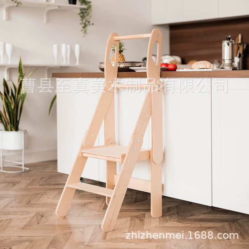 Заводская прямая поставка детского табурета-помощника для кухни, складной стульчик для мытья рук, обучающая башня Монтессори