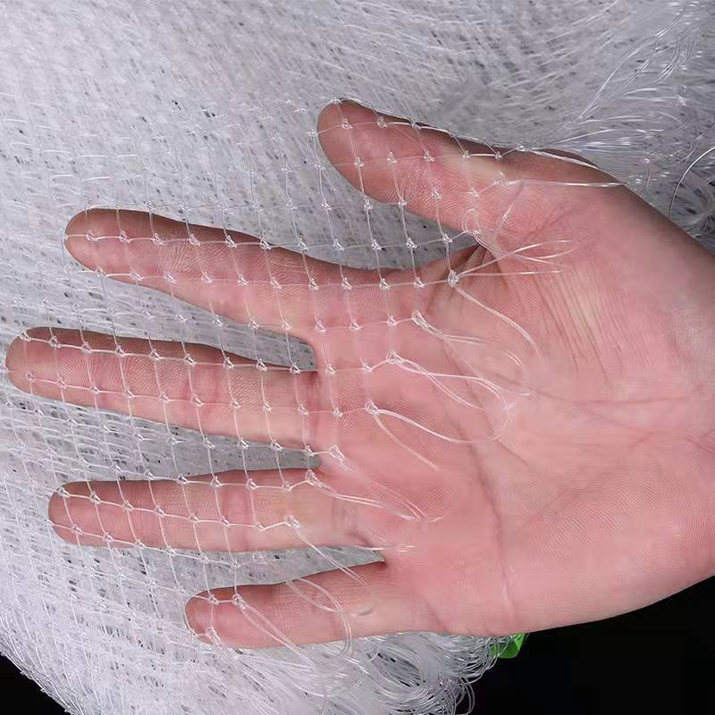 Small eye scoop net dense eye transparent fishing line scoop net head white woven nylon scoop net single thread scoop net wholesale 