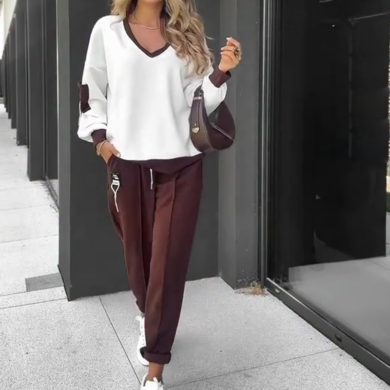 2025 Amazon Independent Site Autumn and Winter Trendy Color-Blocking Casual Fashion Women's Clothing Set 2025 Amazon Independent Site Autumn and Winter Trendy Color-Blocking Casual Fashion Women's Clothing Set