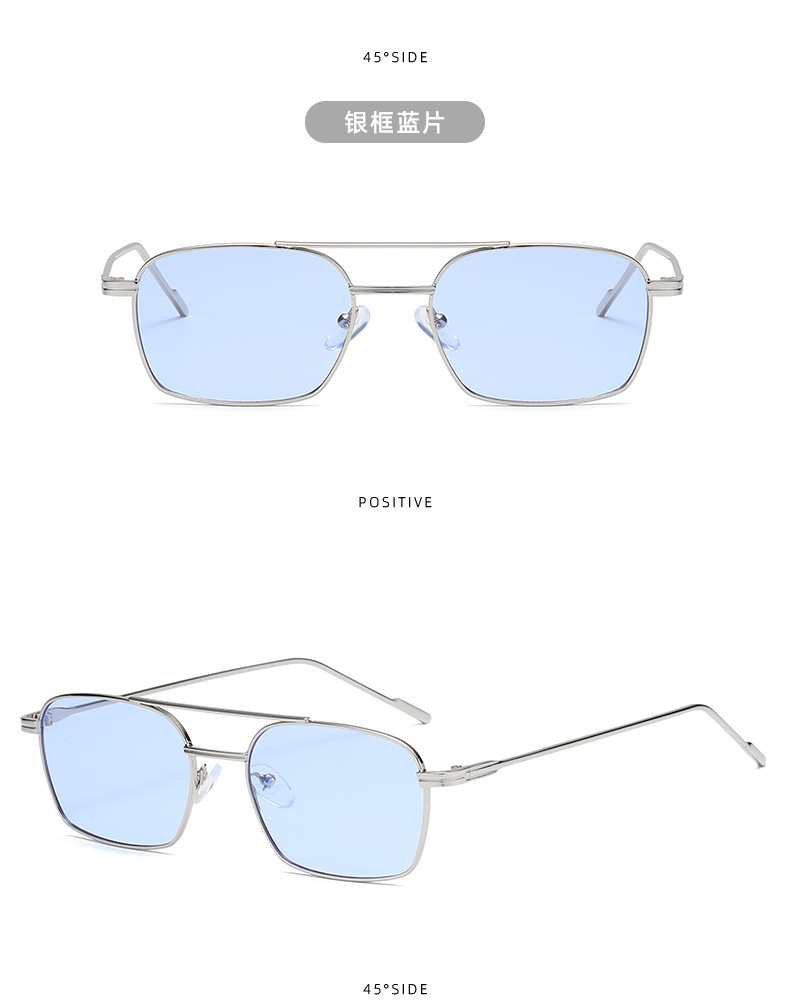NEUE Sonnenbrille Unisex Doppel Strahl Anti-UV Brille Persönlichkeit Brillen Einfachheit Zier Legierung Rahmen Sonnenbrille – Detail 8