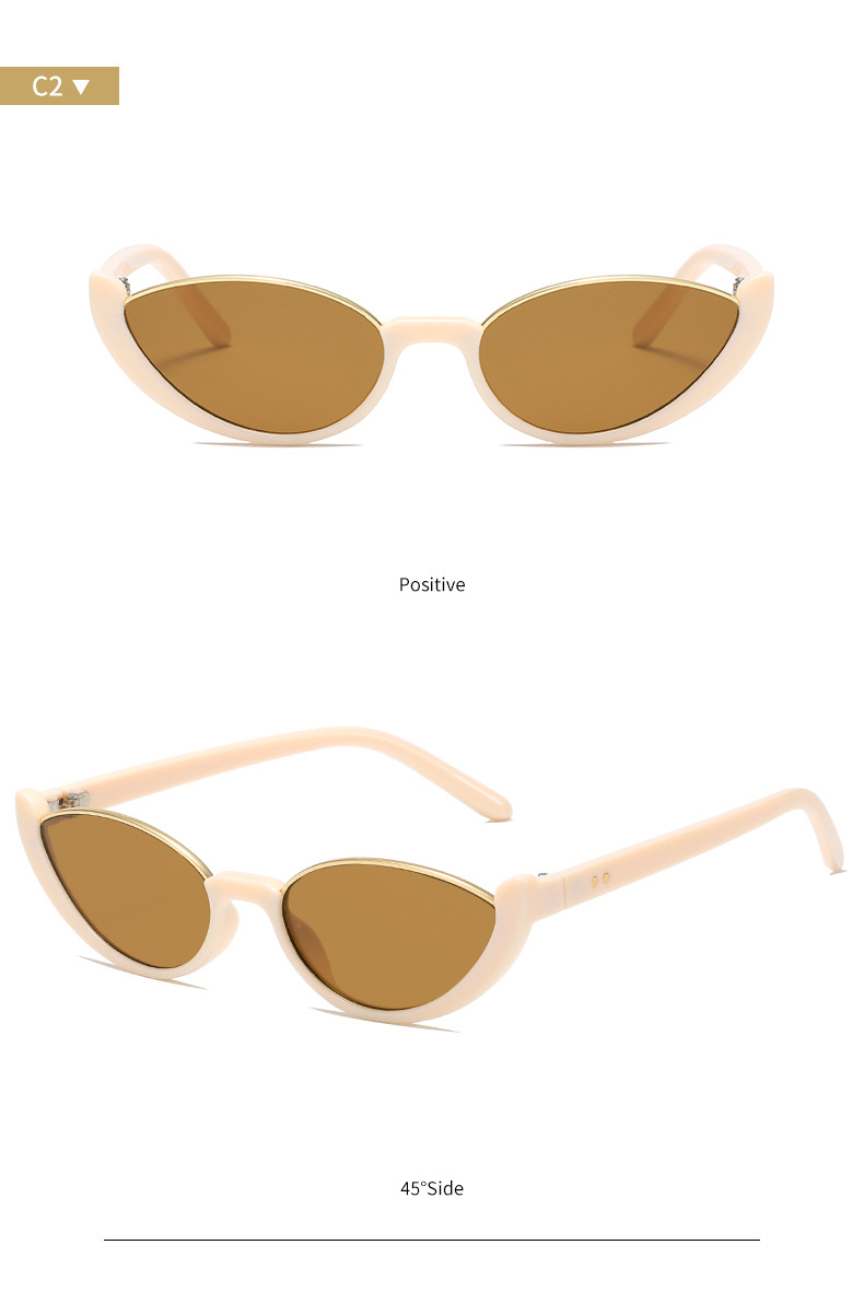 Fashion Solid Color Ac Cat Eye Half Frame Women's Sunglasses display picture 6