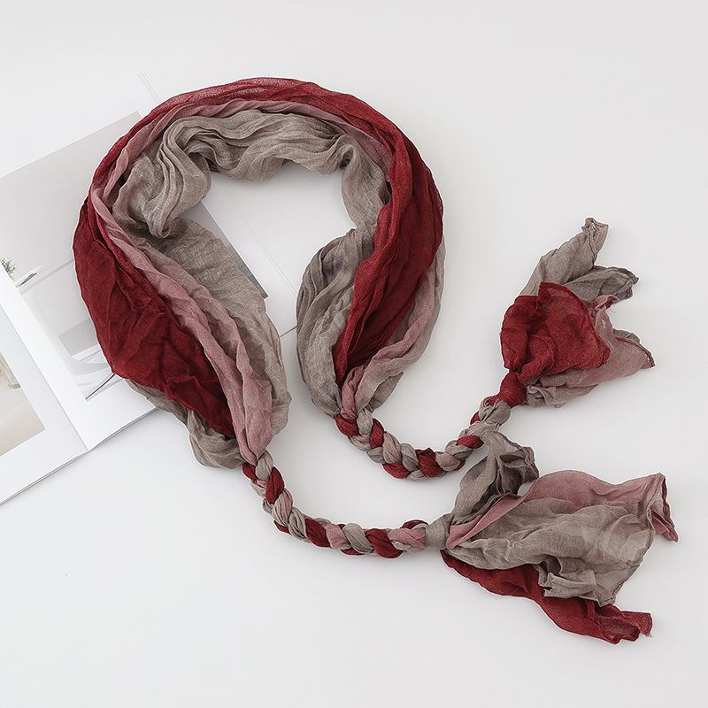 Chal para mujer, verano de moda, nuevo estilo, chal de giro pequeño, bufanda, toalla de seda con protección solar teñida personalizada, pañuelo en la cabeza, bufanda