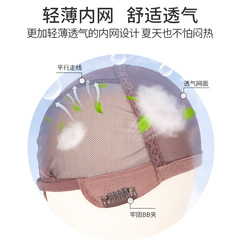 Wig for women with medium and long hair, daily round face, lolita straight hair, whitening, grapefruit pink, internet celebrity, fashionable air bangs headgear