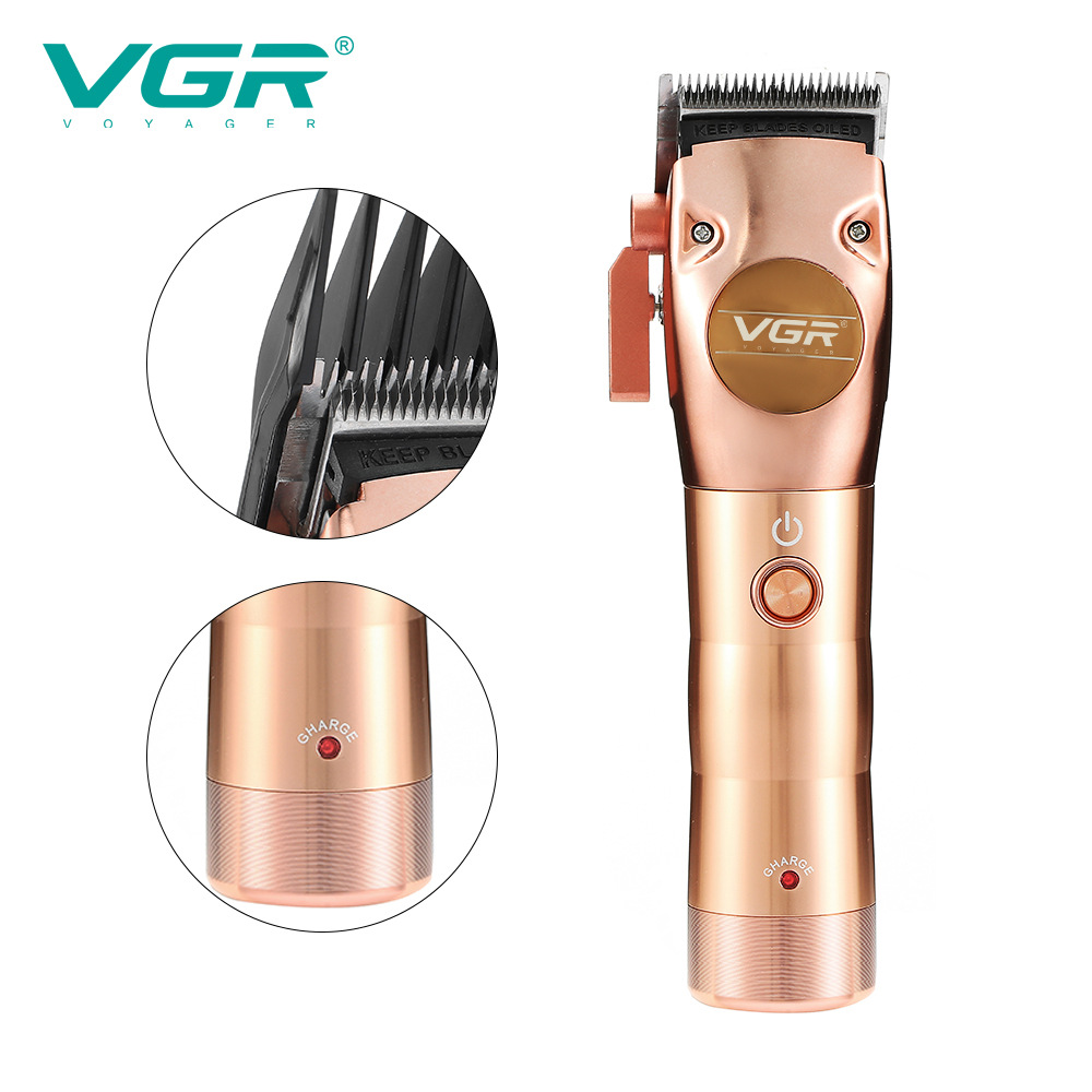 Cortapelos eléctrico totalmente metálico recargable de cabeza plana para recortar y afeitar el cabello._voghion.com