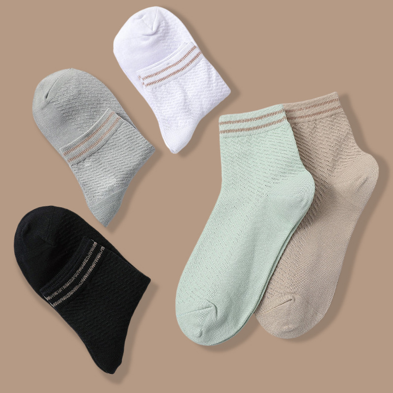 Socks women's mid-tube mesh breathable summer thin wholesale cotton socks mid-tube socks girls summer sweat-absorbent socks