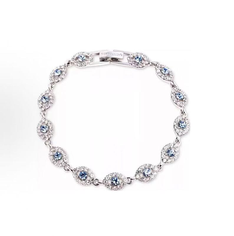 New Jijia Bracelet Angel's Eye Love Classic All-match White Fresh Elegant Sweet Shiny Snap Bangle Bracelet