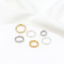 铜的18K真金双层开口圈连接环14K包金保色手链收尾活口钥匙圈B04