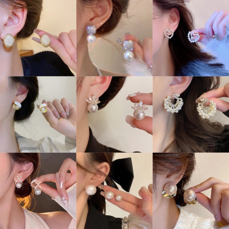 Elegant fashionable universal cute sophisticated earrings from pearl
