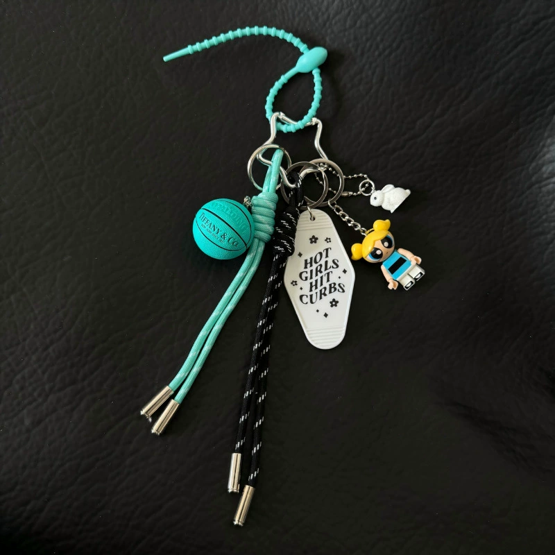 Handmade Baseball Keychain, woven strap handle, assorted cute pendants, 0.1 kg