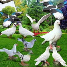 仿真和平大鸽子模型摆件海鸥雕塑老鹰喜鹊道具户外草坪花园林美陈