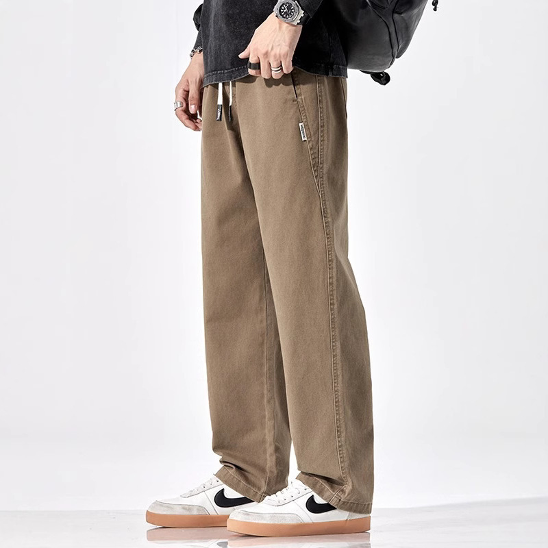 Dan Baoni | Men's khaki Cotton Pants Men's Fashion Brand Loose Straight Pants Vintage Cotton Men's Casual