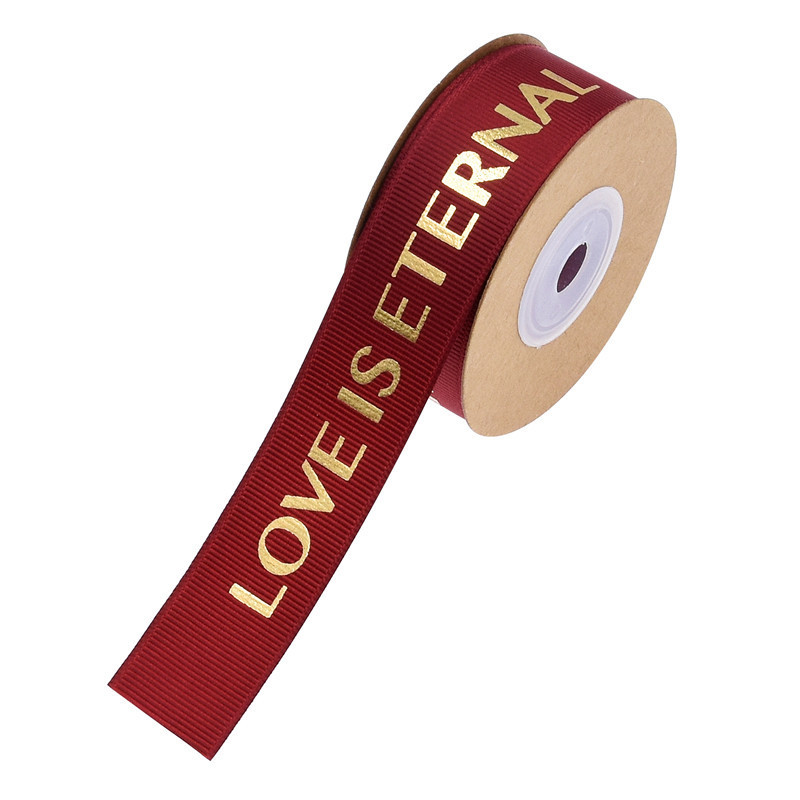 Transfronterizo nuevo estriado impresión amor eterno flor decoración pastel embalaje material de accesorios para el cabello cinta 10 metros