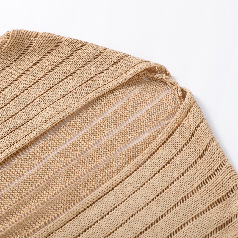 GraceChic 2025 Primavera e Autunno Nuovo Elegante e alla Moda Scollo a V Abito Lungo in Maglia Slim All'Ingrosso_voghion.com