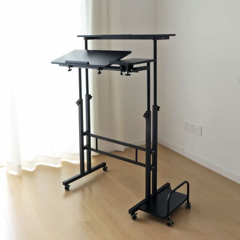 Standing desk can be used for both sitting and standing, adjustable height computer desk, simple and movable office desk, home desktop computer table Standing desk can be used for both sitting and standing, adjustable height computer desk, simple and movable office desk, home desktop computer table