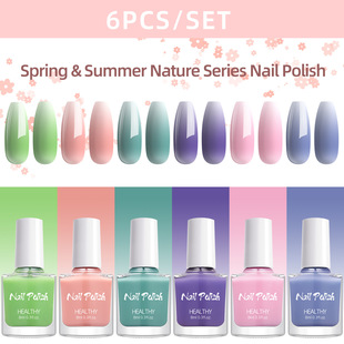 Cross-border New Spring and Summer Ice Transparent Nude Nail Polish suit Water-based Baking-free Naked Muscle Jelly Nail Polish Shiny Nail Art