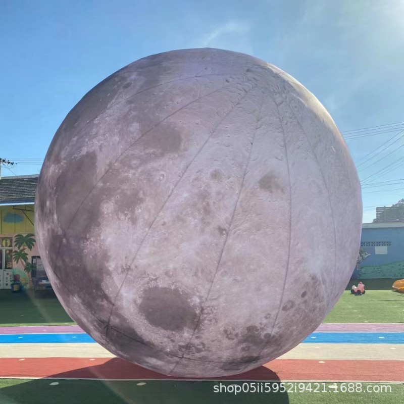 PVC升空气球月球灯光月兔玉兔月球升空充气卡通 月球宇航员气模