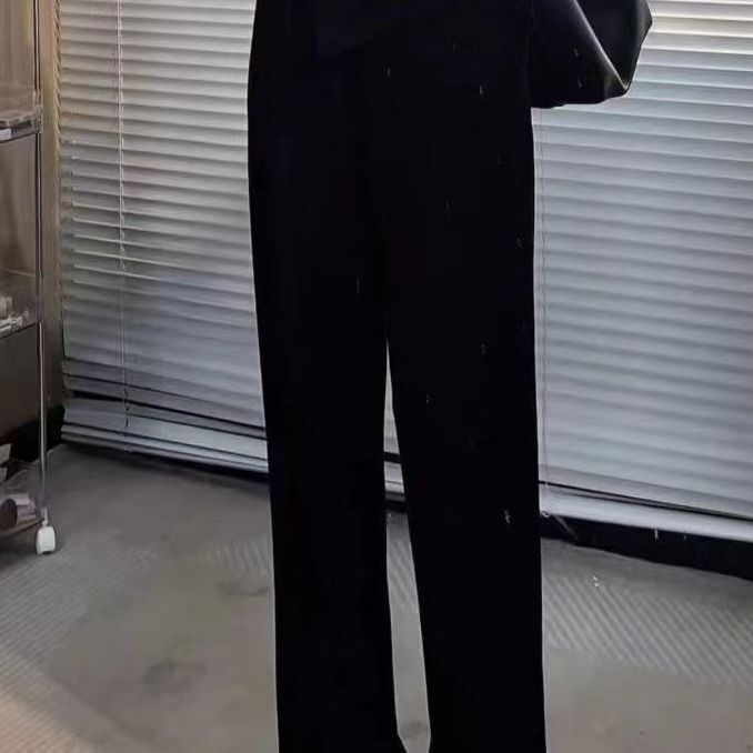 韩版收腰休闲秋款修身时尚上衣显瘦套装新款不规则直筒T恤两件套|undefined