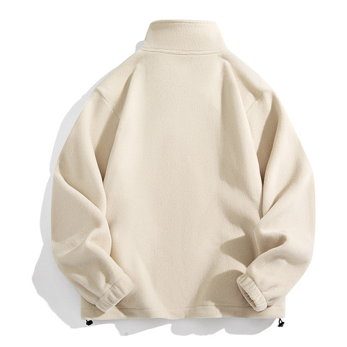 Autumn and winter new wavy velvet jacket outer public version solid color outdoor trend couples warm heating and velvet hoodie