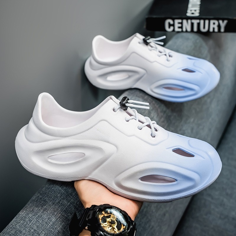 Zapatos con agujeros Sandalias antideslizantes de puntera de suela gruesa de verano de playa para hombre EVA Sensación de mierda Sandalias y zapatillas de conducción transfronteriza