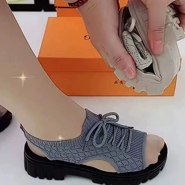 2022 новые сандалии, женские вязаные носки на платформе, моющиеся пляжные туфли без шнуровки, повседневные спортивные сандалии, женские