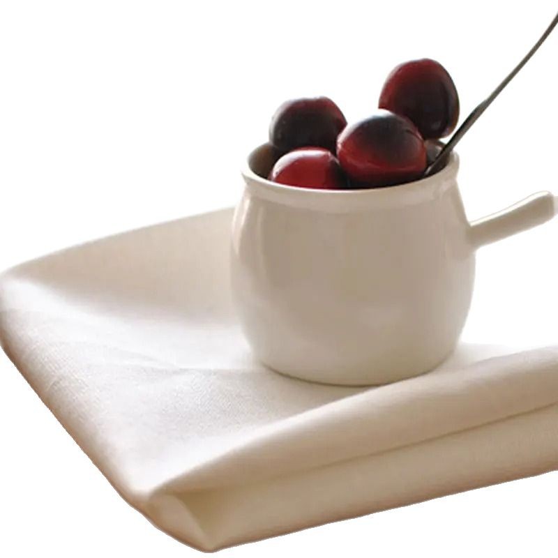 Servillas transfronterizas lino de algodón blanco sólido fiesta de bodas festivales decoración de la mesa almohadilla servillas