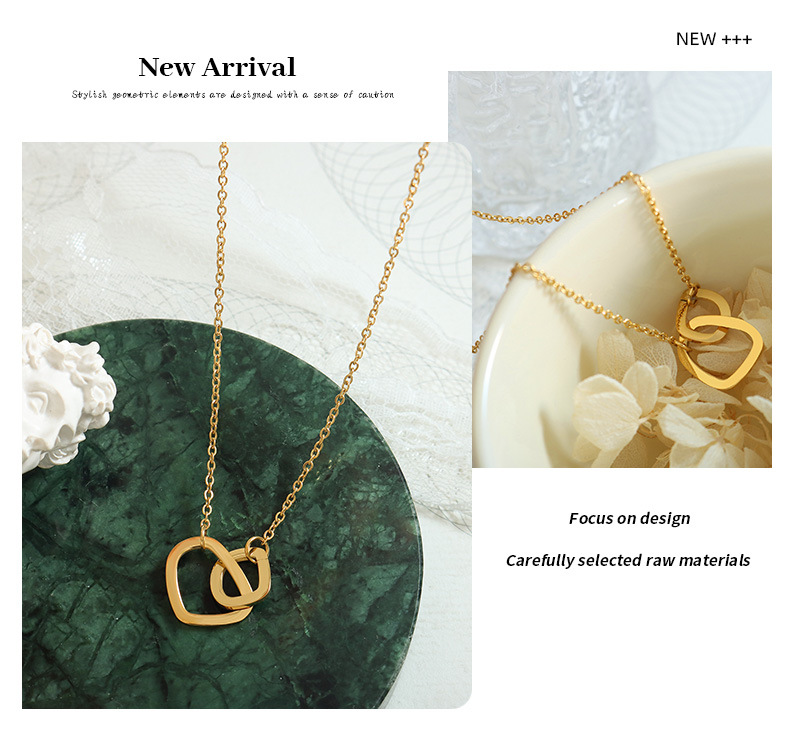 Fashion Solid Color Titanium Steel Plating Pendant Necklace 1 Piece