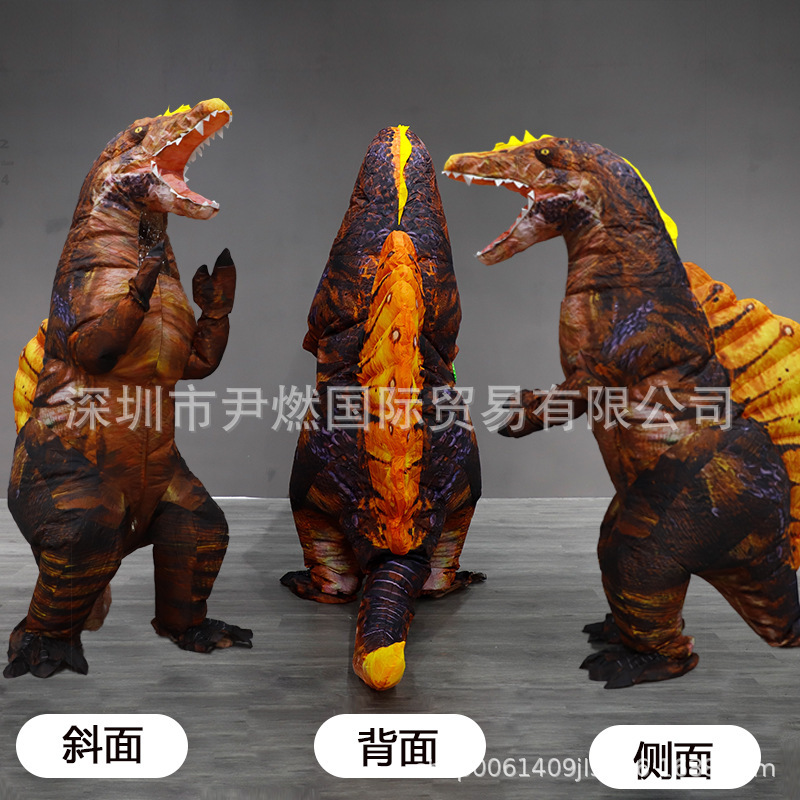 ハロウィン面白いインフレータブル恐竜スーツスピノサウルス恐竜人形スーツコスプレウォーキング大人のティラノサウルスインフレータブルスーツ|undefined