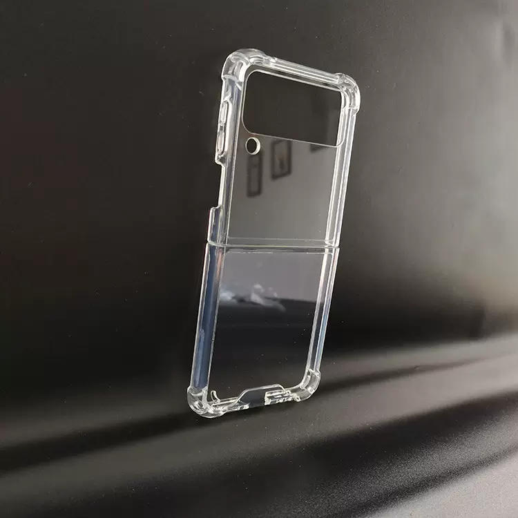 适用三星zflip3手机壳zflip5凹槽手机壳透明PC硬壳保护套fold5
