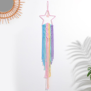 Cross-Border Popular Colorful Woven Tapestry Dream Catcher Handmade Pendant Home Wall Hanging Star Moon Decorative Hanging Cloth